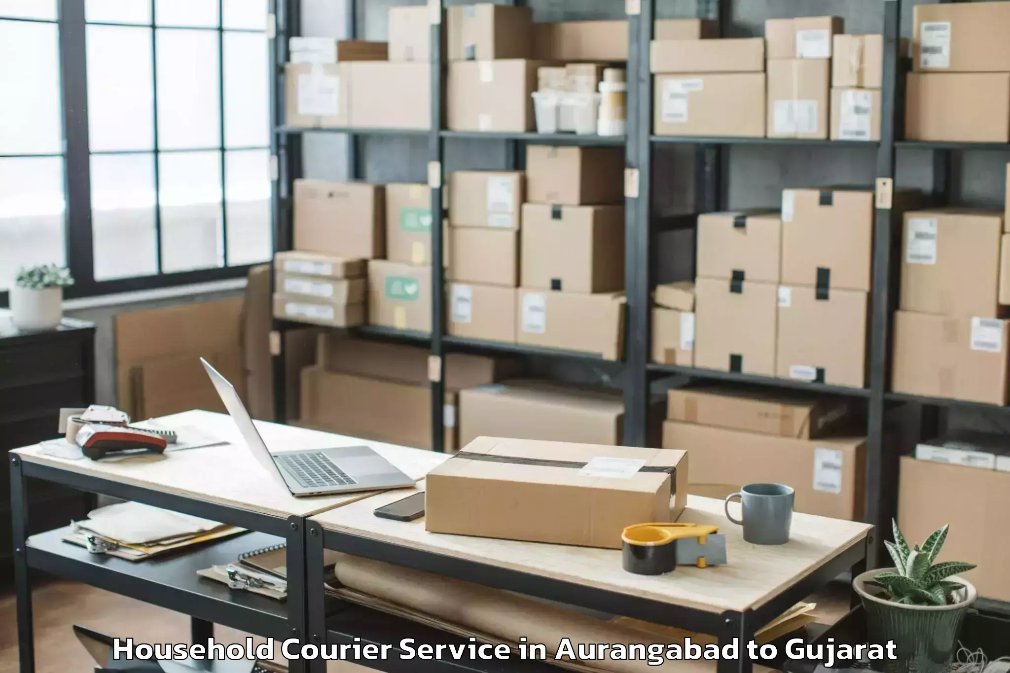 Book Aurangabad to Khambhaliya Household Courier